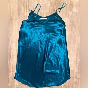 Mini blue/green pho-silk dress